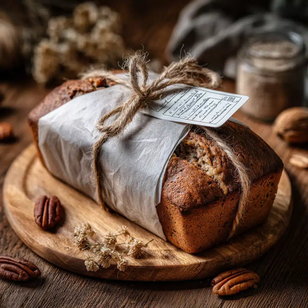 Sweet Alabama Pecan Bread Recipe – The Best Classic Southern Delight 6 Sweet Alabama Pecan Bread recipe wrapped for gifting