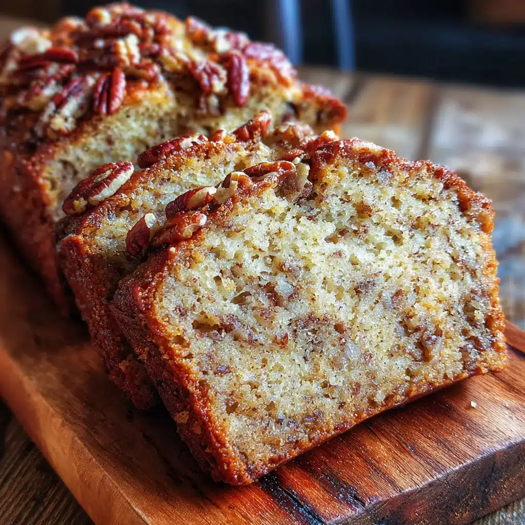 Sweet Alabama Pecan Bread recipe with golden crust and pecans