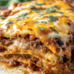 Cheesy Beef Enchilada Casserole