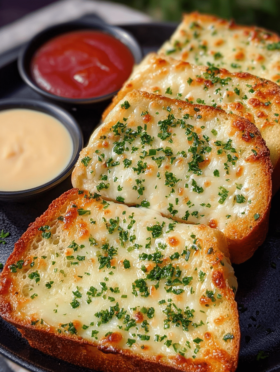 Cheesy Garlic Bread with Dips