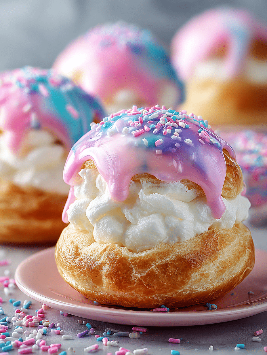 Cotton Candy Cream Puffs