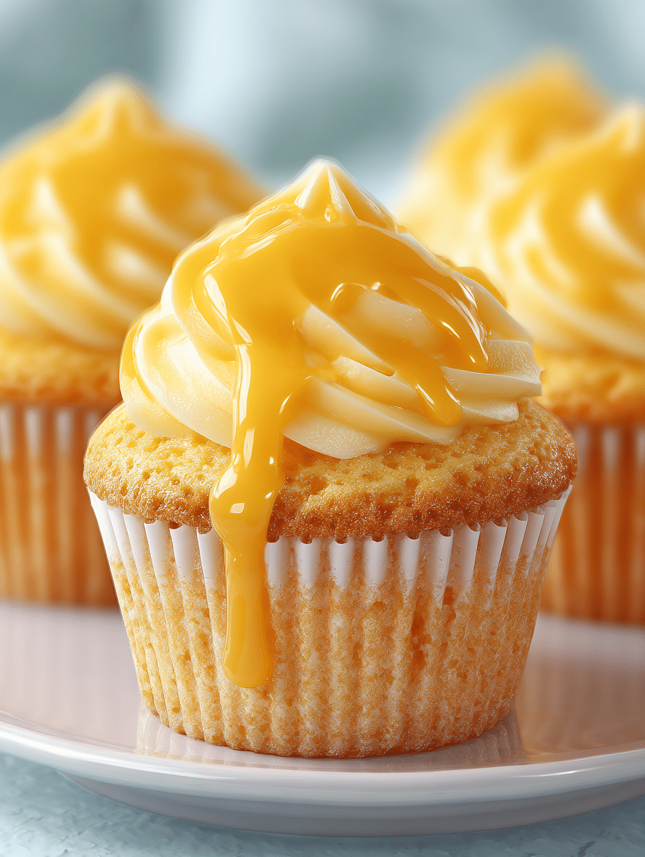 Mango Cream Burst Cupcakes