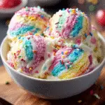 Skittles Rainbow Fusion Ice Cream: Experience the Colorful Delight! 3 Skittles Rainbow Fusion Ice Cream (Taste the Color Swirl)
