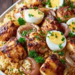 Spiced Chicken & Rice Bake with Eggs for a Delightful Meal 3 Spiced Chicken & Rice Bake with Eggs