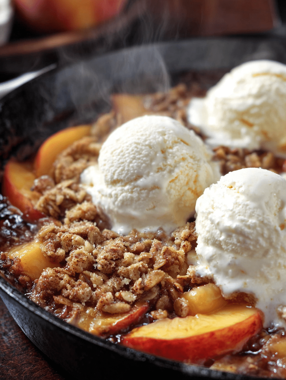 Brown Butter Peach Skillet Crisp