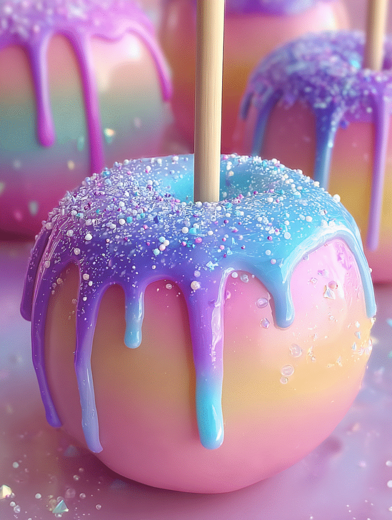 Candy Apples With Cotton Candy