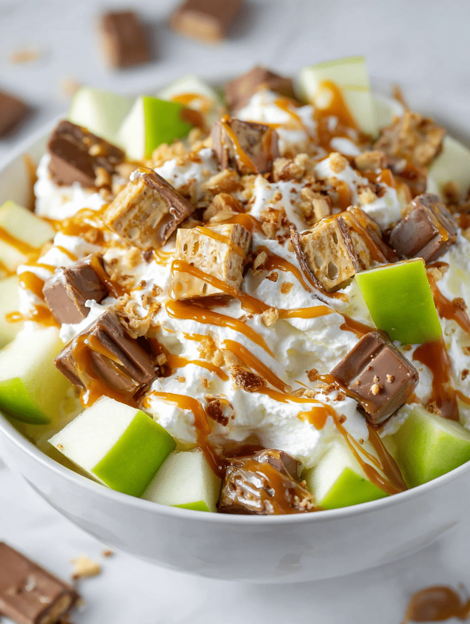 Caramel Apple Snickers Salad