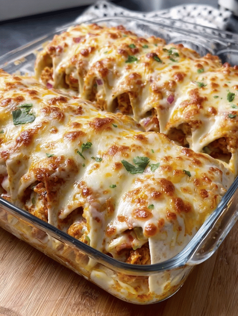 Cheesy Baked Chicken Tacos