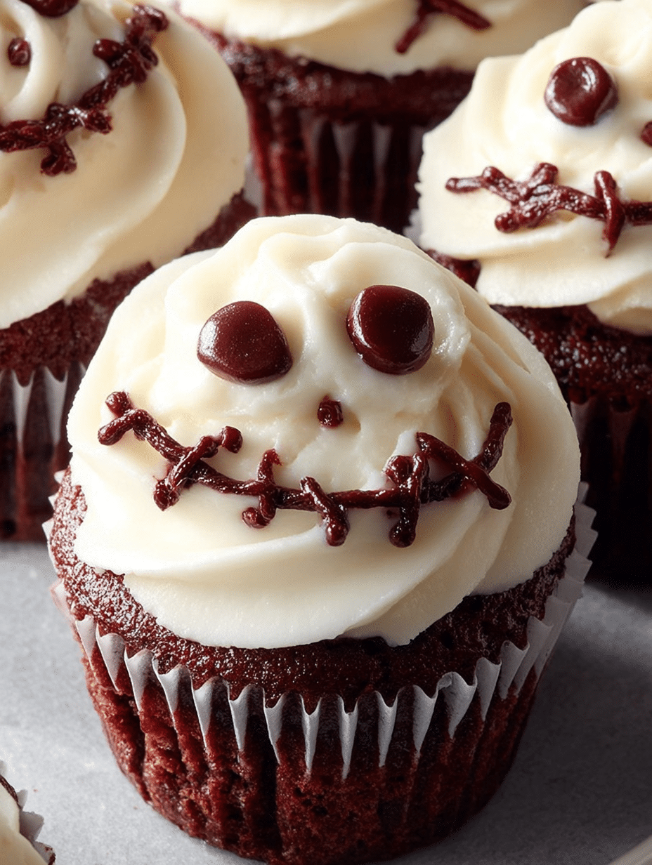 Creepy Halloween Skull Cupcakes