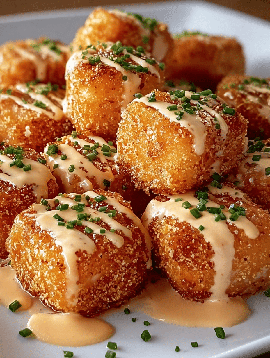 Crispy Cheese Bites with Creamy Drizzle: Learn the Recipe! 2 Crispy Cheese Bites with Creamy Drizzle