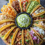 Fiesta Taco Platter with Guacamole Dip: Enjoy a Flavorful Feast! 6 Fiesta Taco Platter with Guacamole Dip