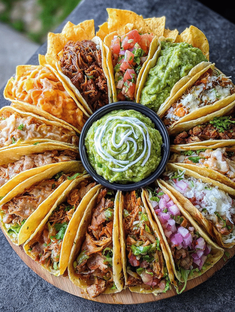 Fiesta Taco Platter with Guacamole Dip: Enjoy a Flavorful Feast! 5 Fiesta Taco Platter with Guacamole Dip