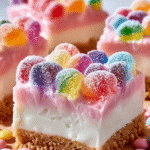 Gummy Cotton Candy Cheesecake Bites