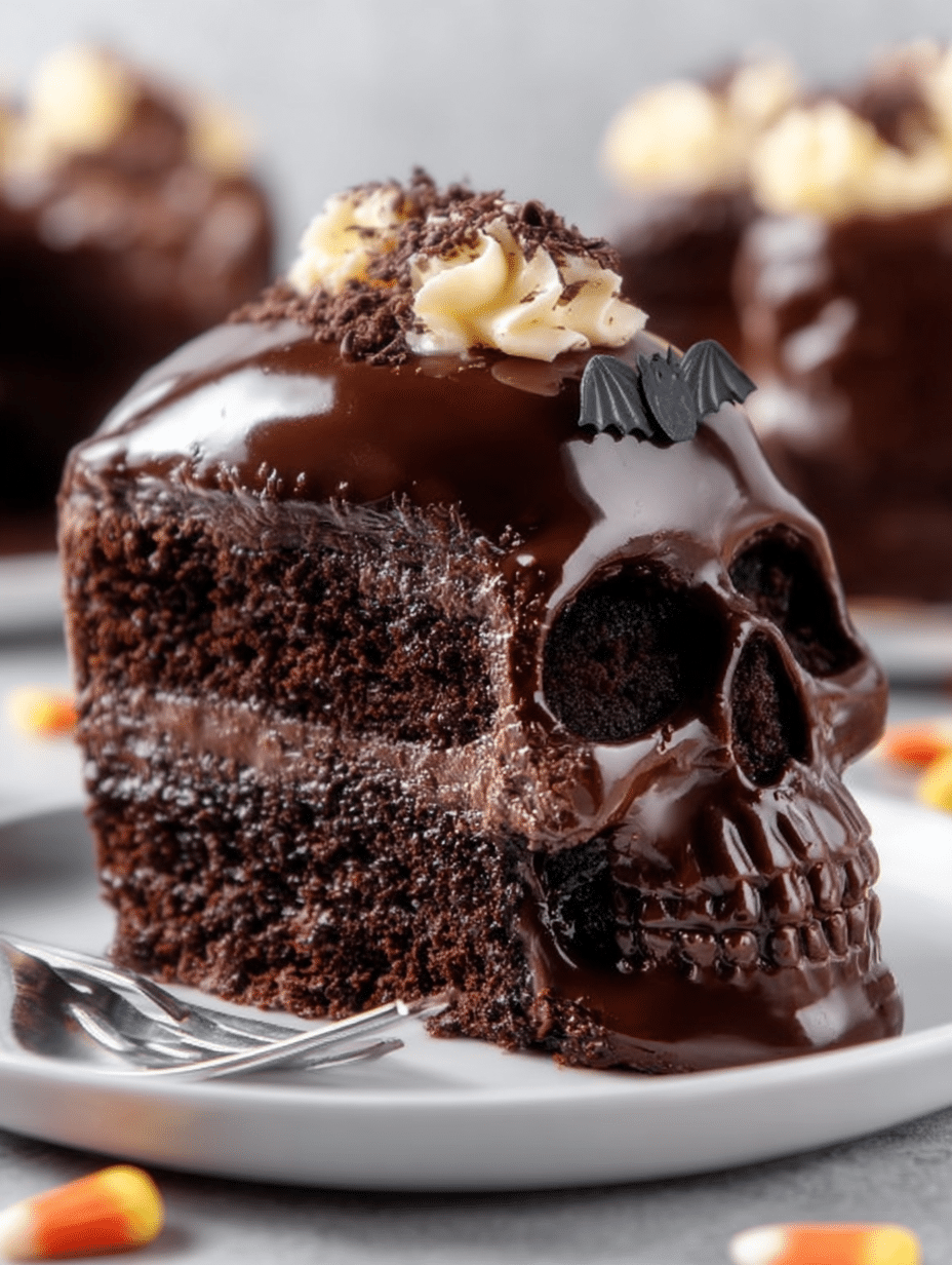 Haunted Chocolate Skull Cake