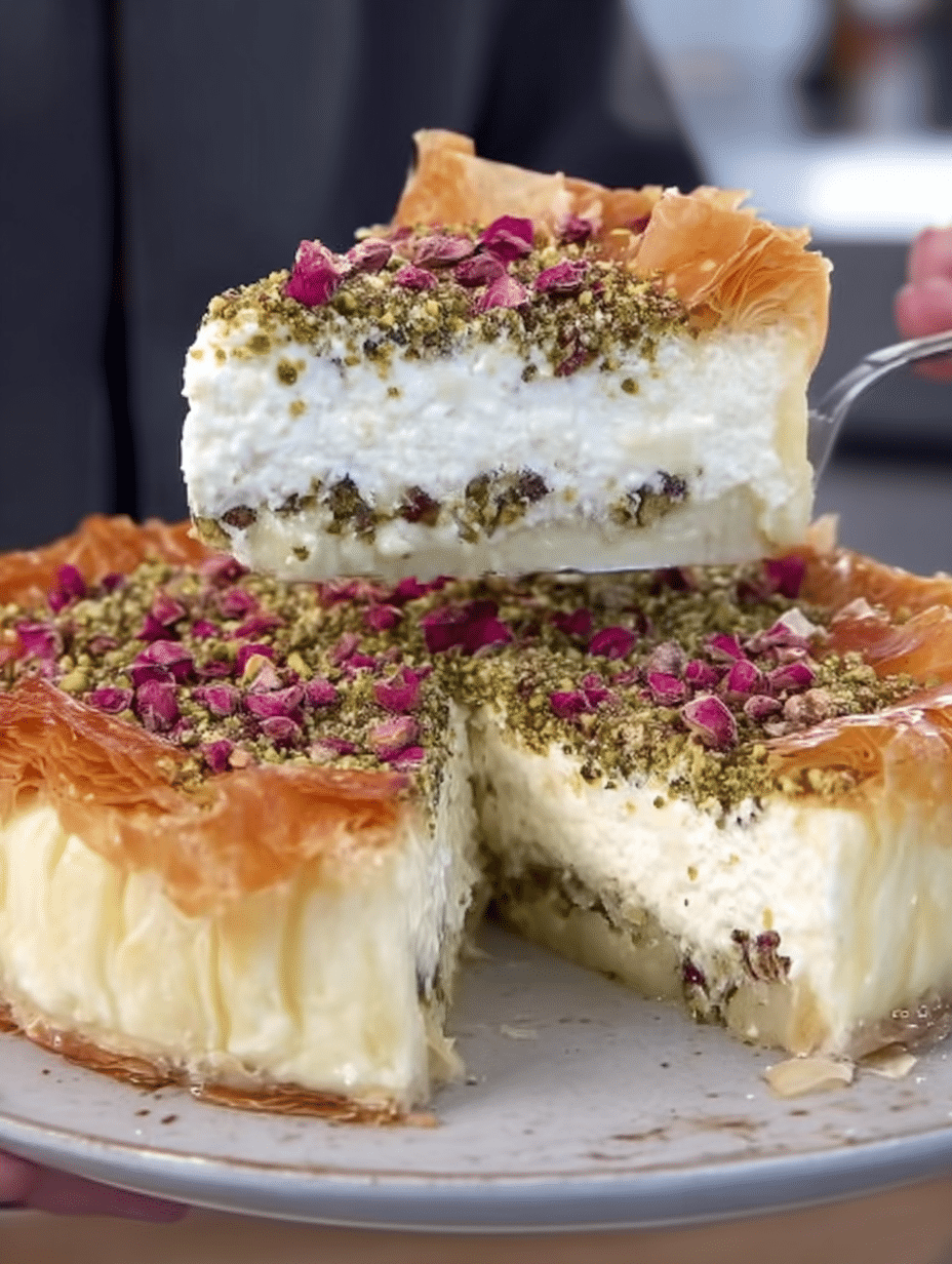 Honey Pistachio Baklava Cheesecake