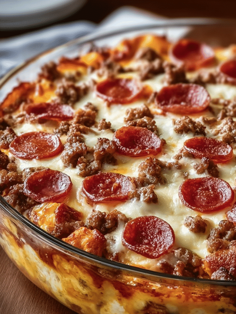 Meat Lovers Pizza Casserole