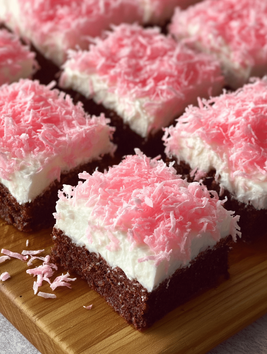 Pink Coconut Snowball Cake Bars