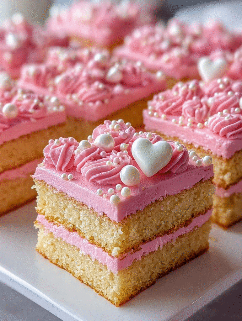 Pink Party Vanilla Cake Bars are a must-try treat! 6 Pink Party Vanilla Cake Bars