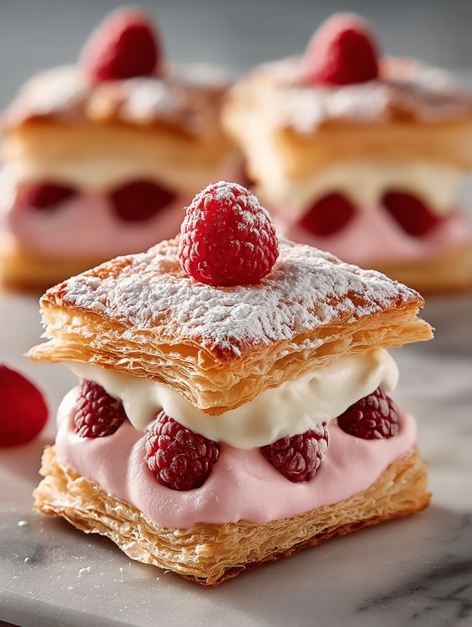 Raspberry Puff Pastry Cream Squares: A Must-Try Delight! 2 Raspberry Puff Pastry Cream Squares