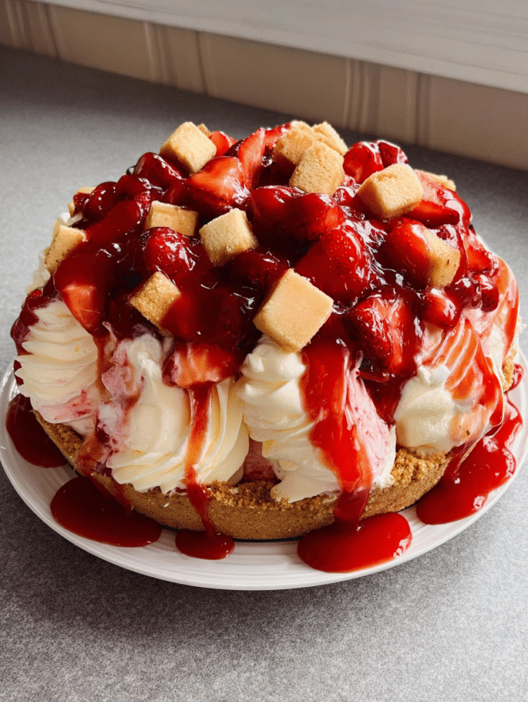 Strawberry Shortcake Swirl Pie