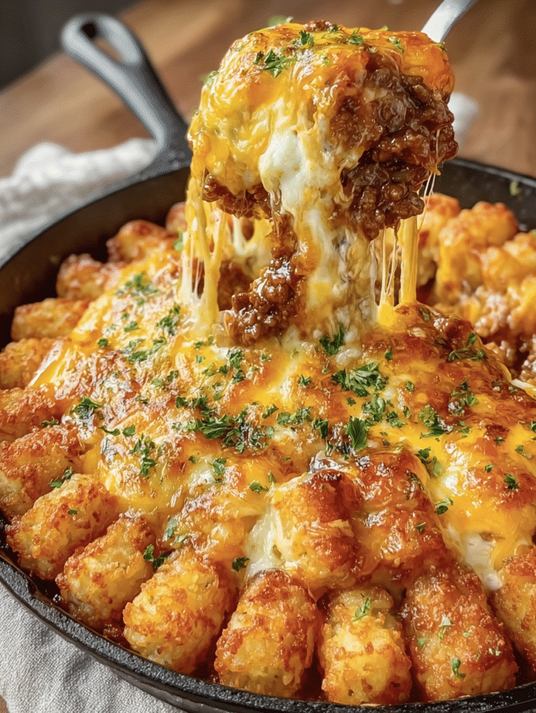 Tater Tot Casserole (Cheesy Hotdish)