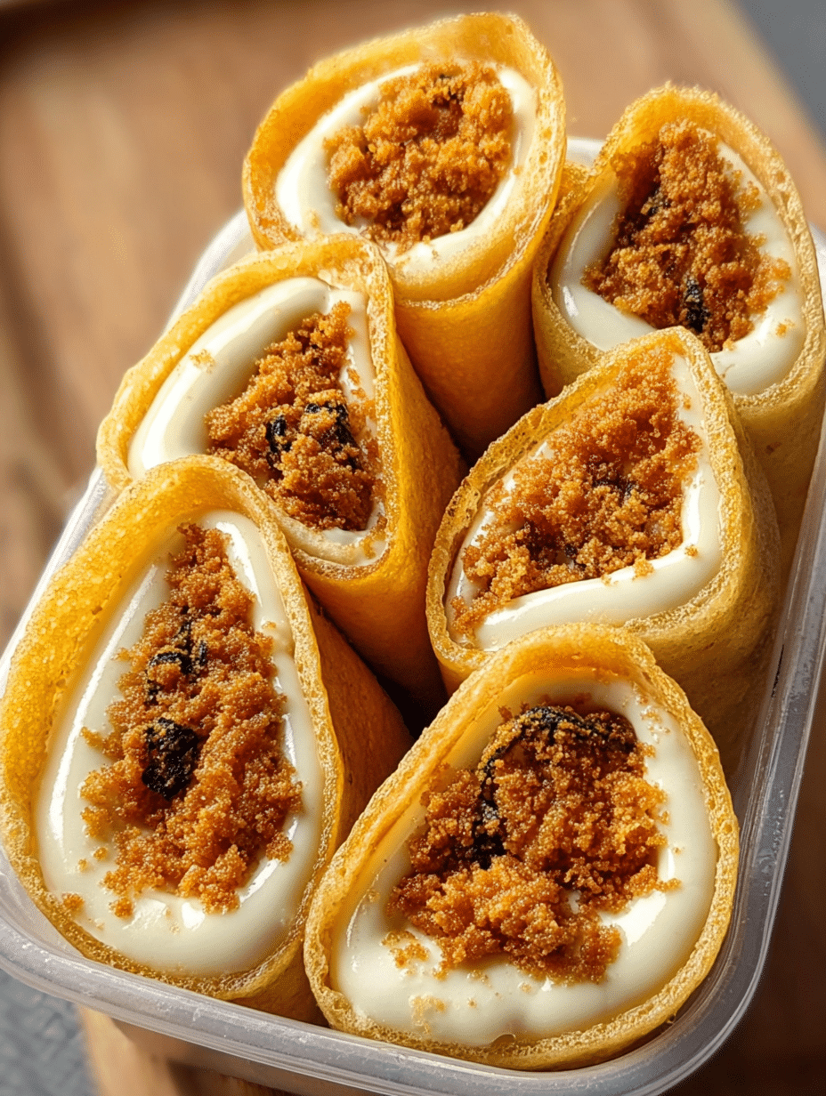 Thai Pancake Rolls with Pork Floss & Cream: Try This Delight! 2 Thai Pancake Rolls with Pork Floss & Cream