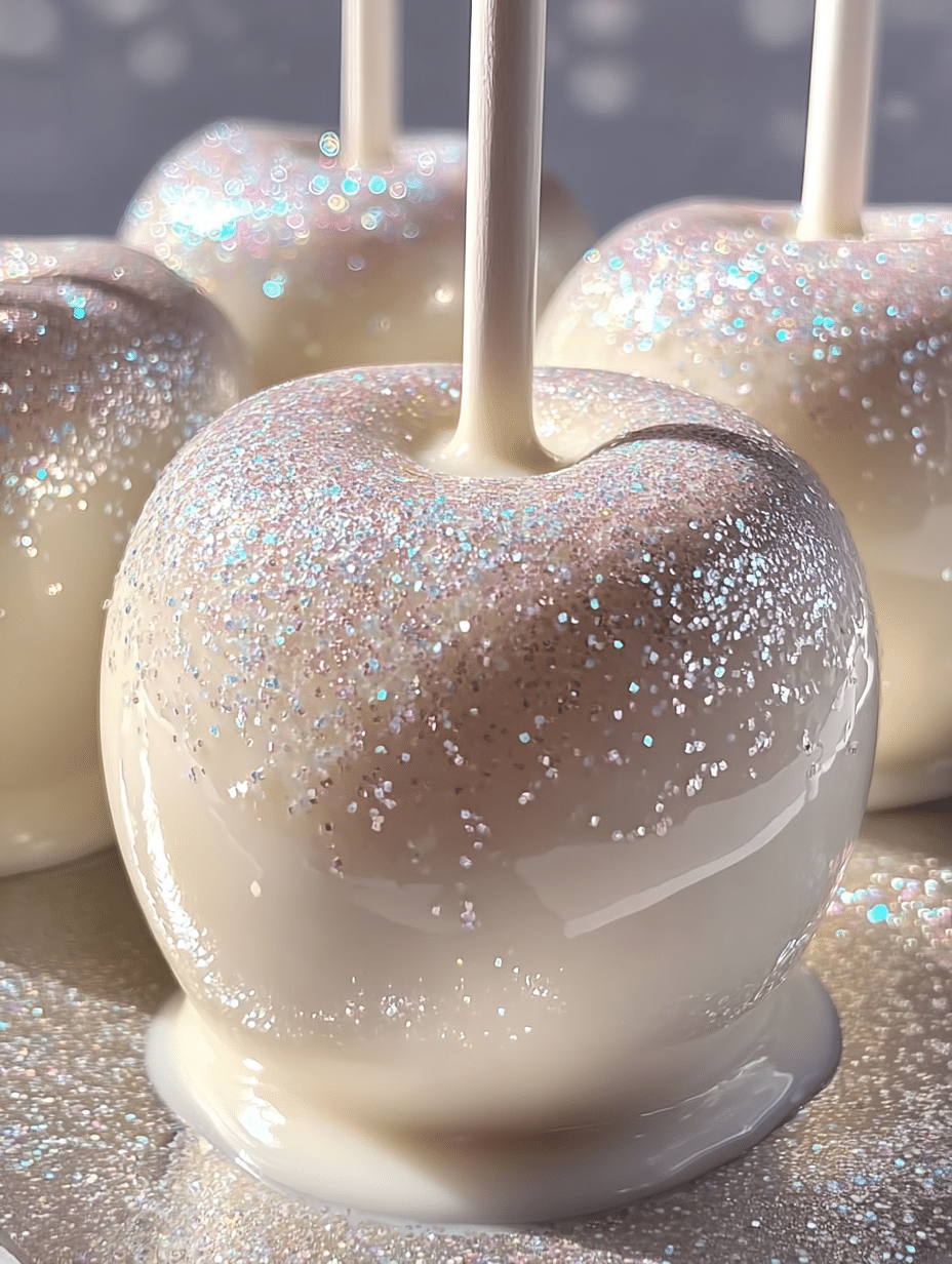 White Sparkle Candy Apples