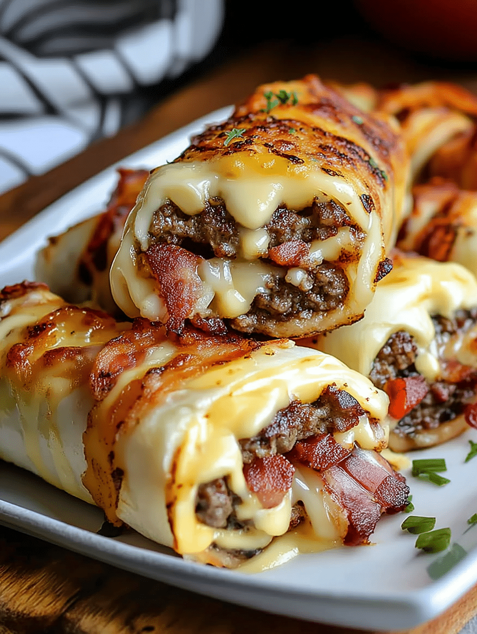 Bacon Cheeseburger Cheese Wraps