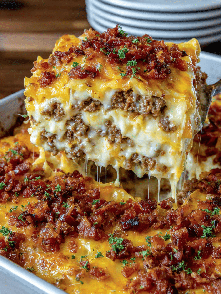 Bacon Cheeseburger Sheet Pan Lasagna