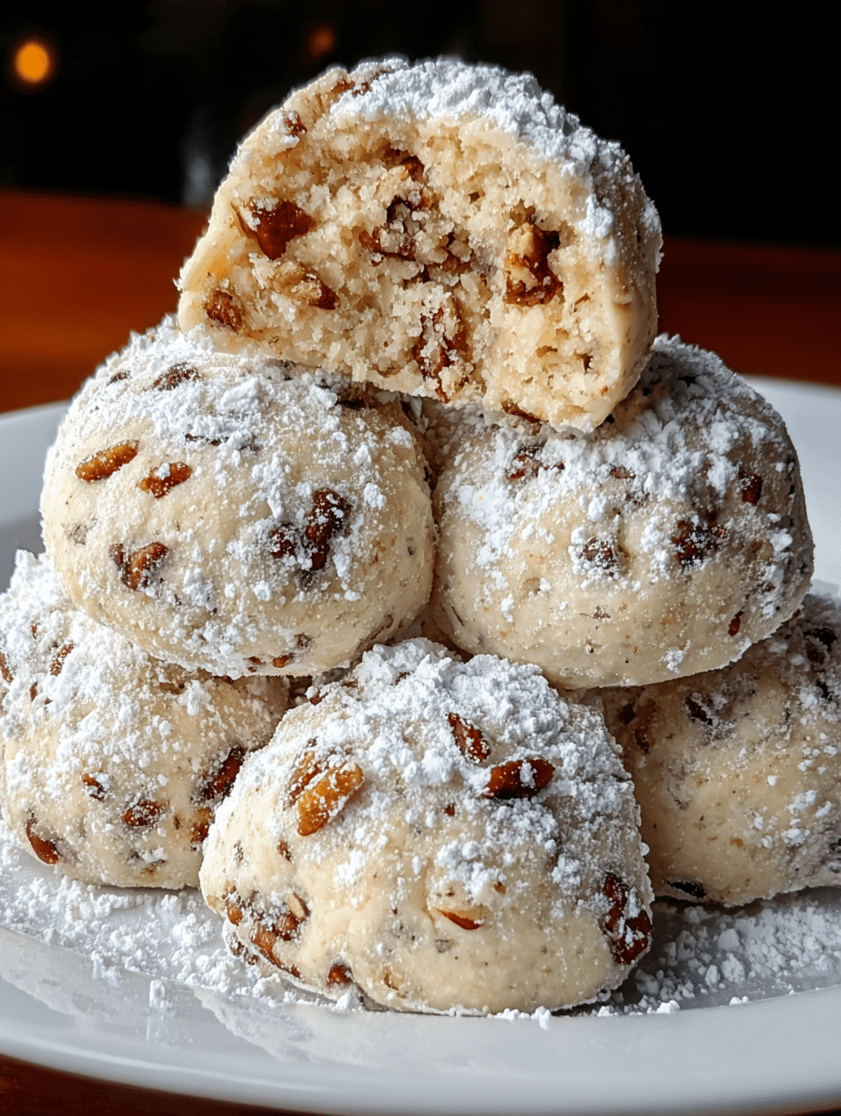 Buttery Pecan Snowball Cookies