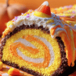 Candy Corn Swirl Cake Roll