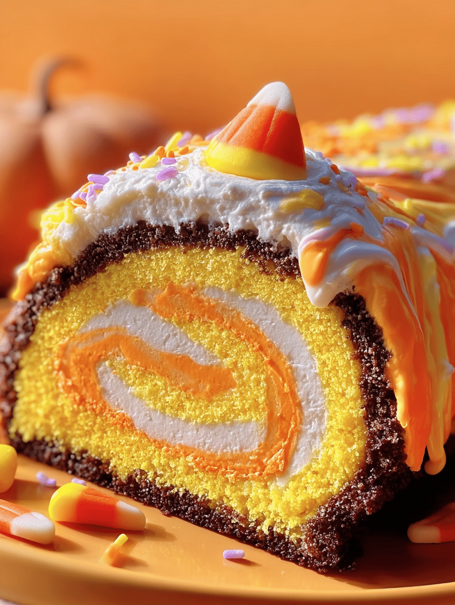 Candy Corn Swirl Cake Roll