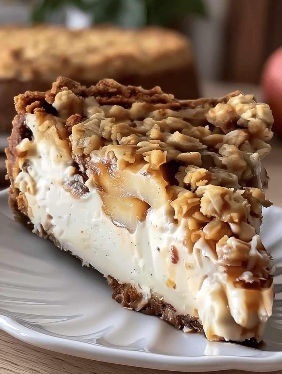 Caramel Apple Crisp Cheesecake