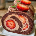 Chocolate Strawberry Swiss Roll
