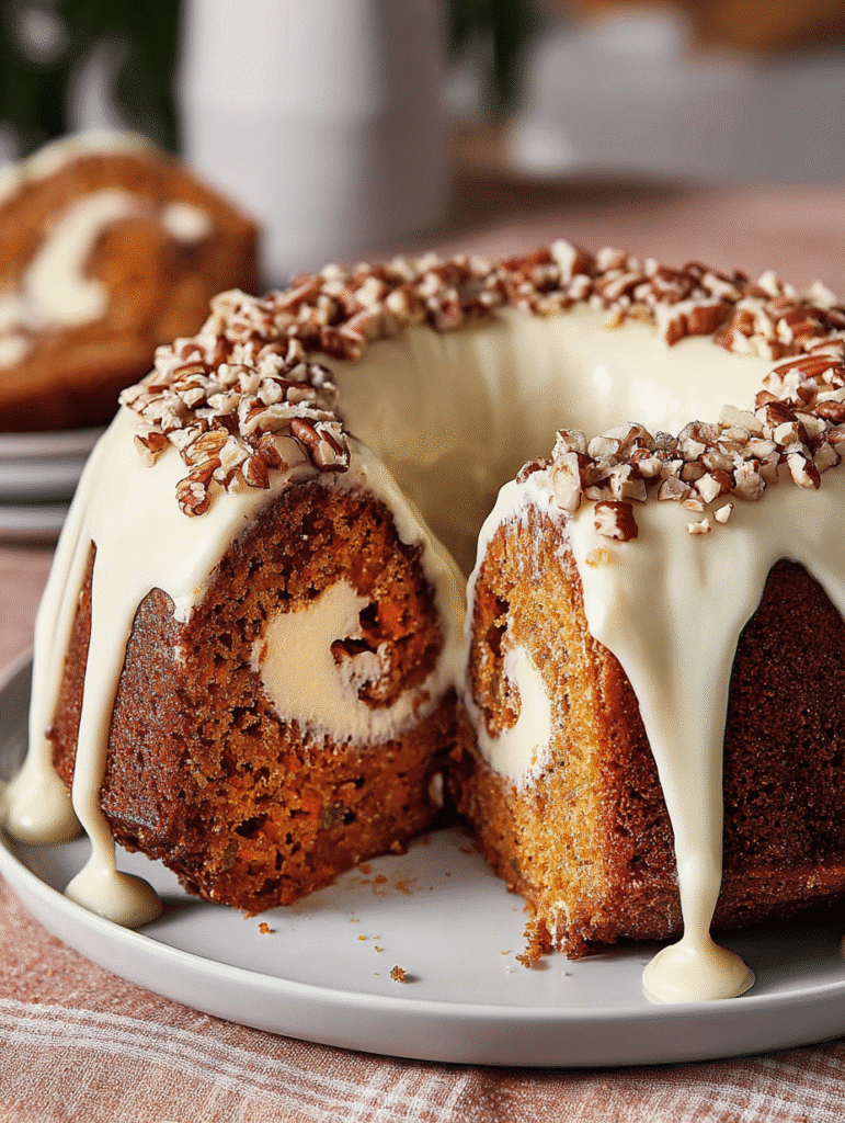 Cream Cheese Swirled Carrot Bundt Cake