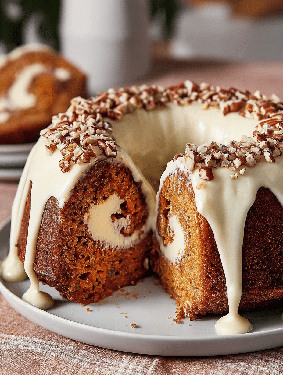 Cream Cheese Swirled Carrot Bundt Cake