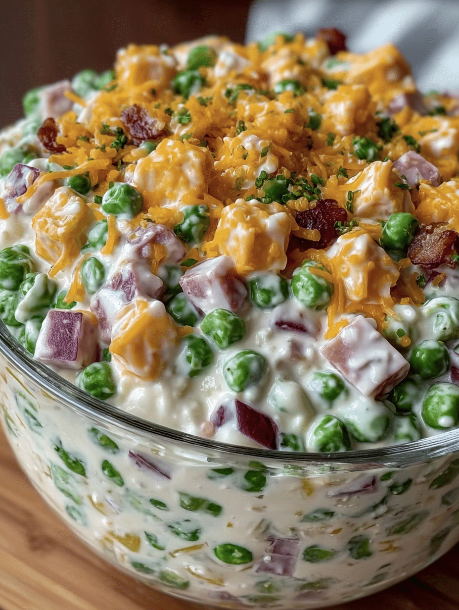 Creamy Ham & Cheddar Pea Salad: A Deliciously Easy Recipe! 2 Creamy Ham & Cheddar Pea Salad