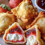 Deep-Fried Strawberry Cheesecake Stuffed Wonton Bites