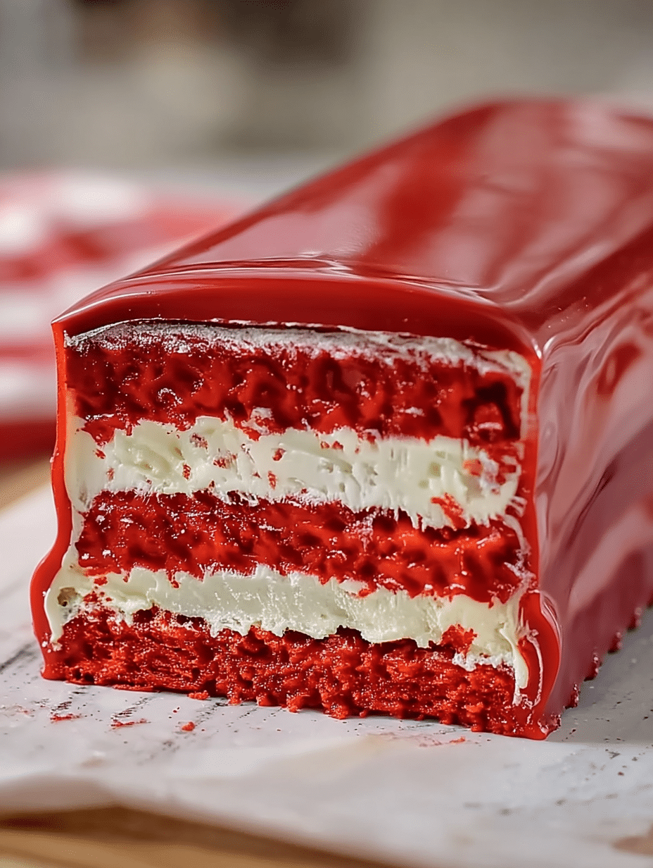 Glossy Red Velvet Mirror Cake 1
