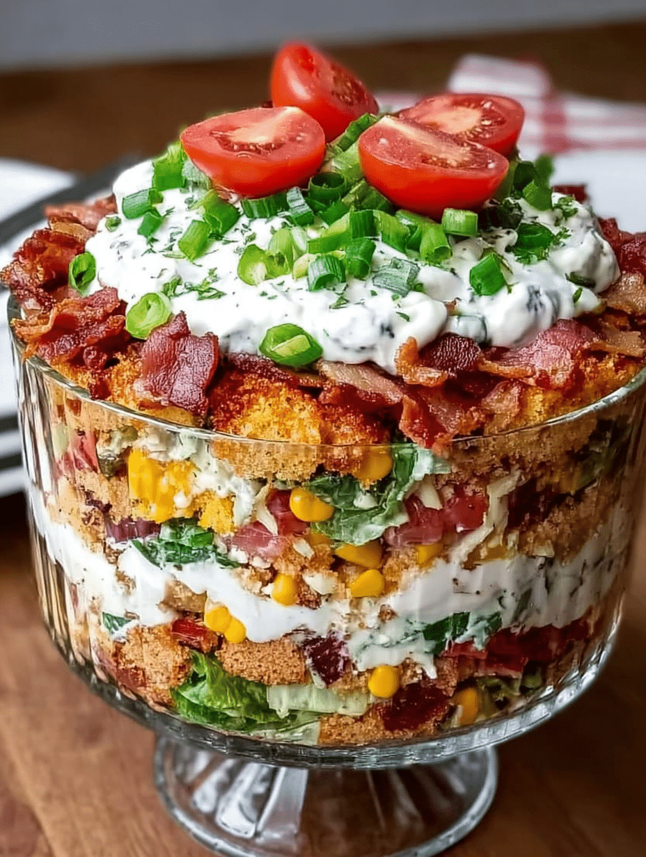 Layered Cornbread Salad Trifle