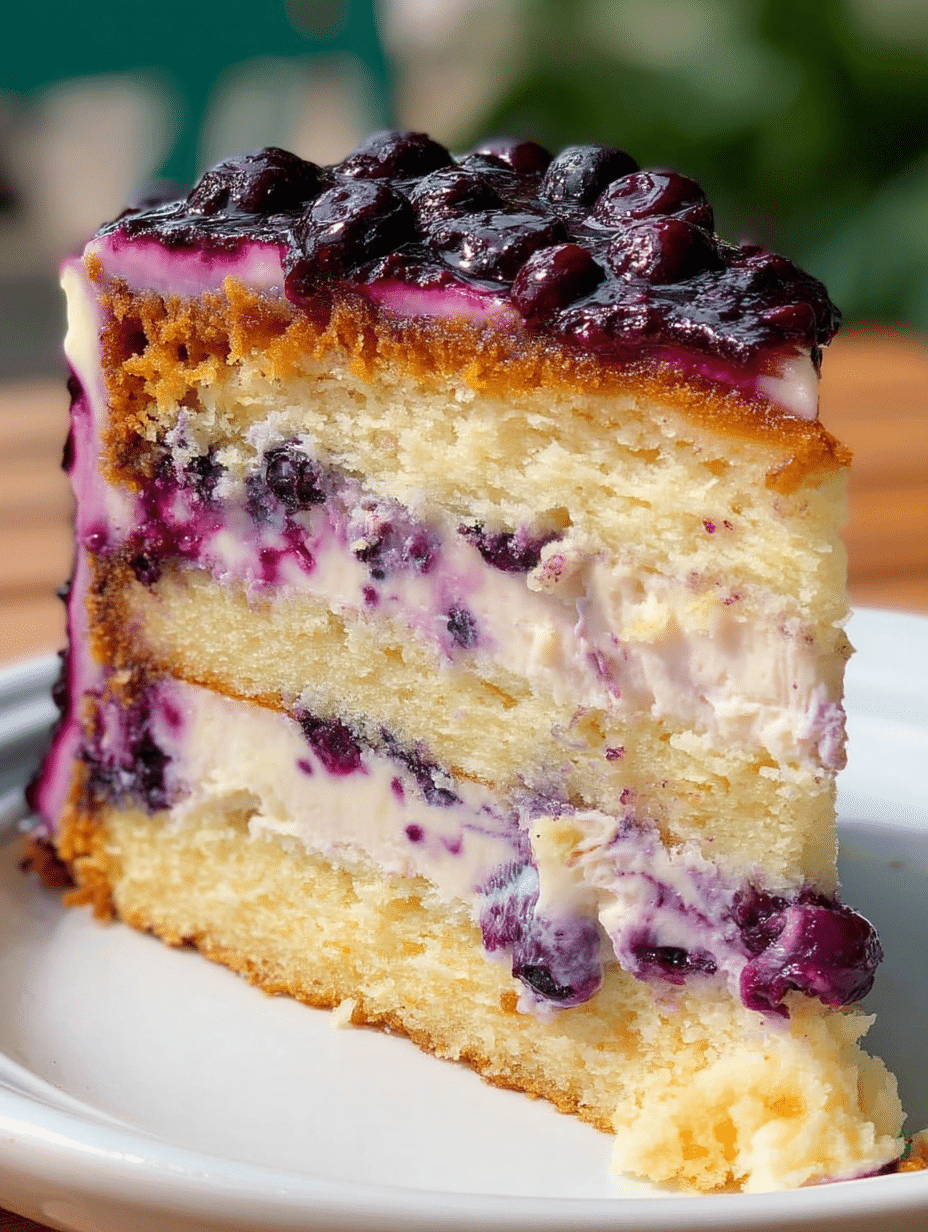 Lemon Blueberry Layer Cake with Cream Cheese Frosting