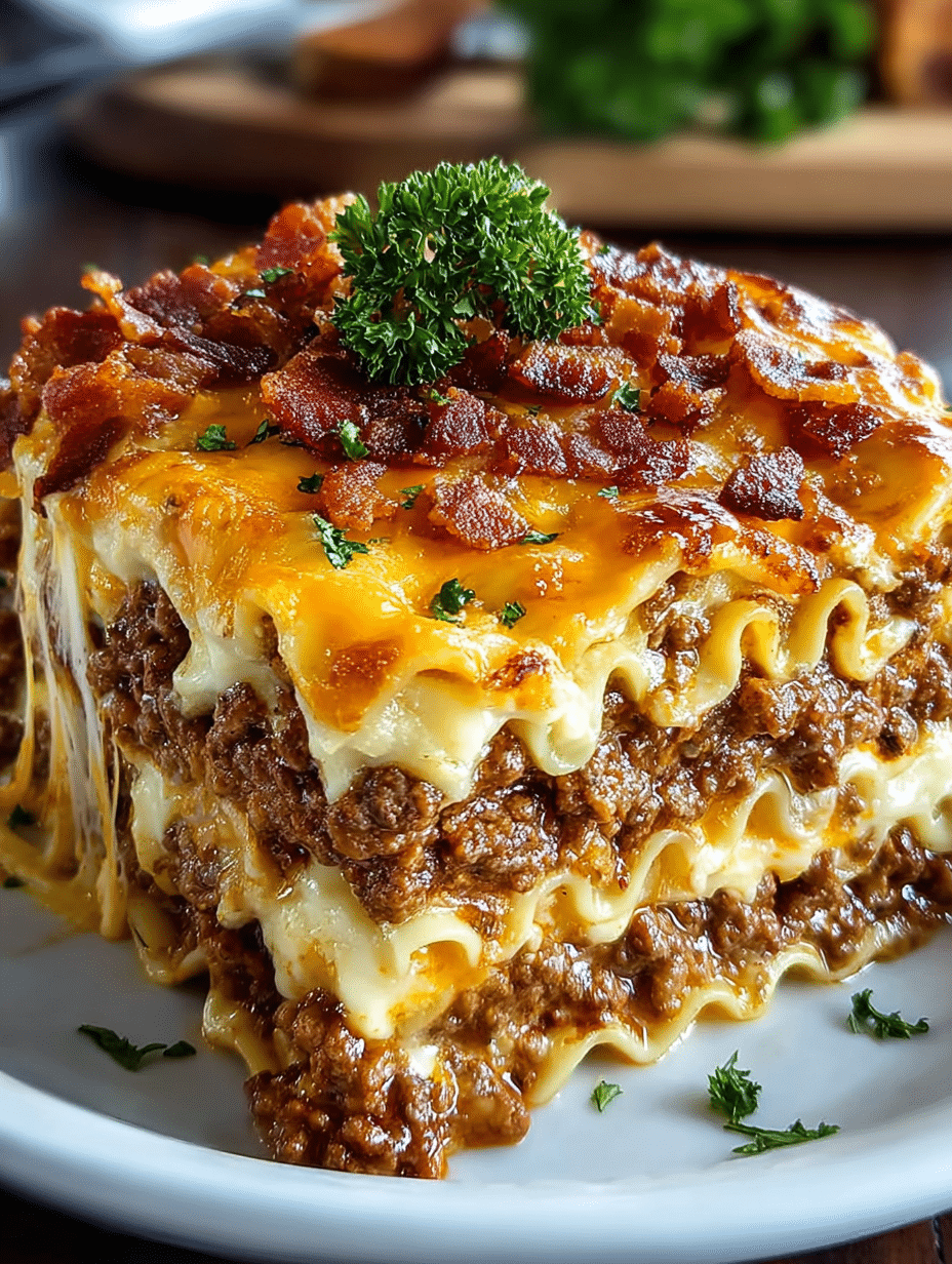 Parmesan Garlic Bacon Cheeseburger Lasagna: A Must-Try! 2 Parmesan Garlic Bacon Cheeseburger Lasagna