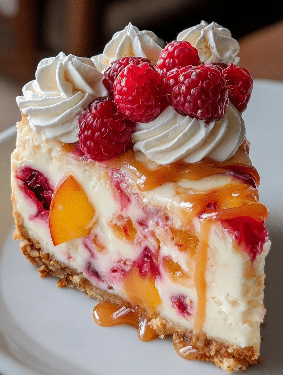 Peach Raspberry Swirl Cheesecake: Discover Its Bliss Today! 2 Peach Raspberry Swirl Cheesecake