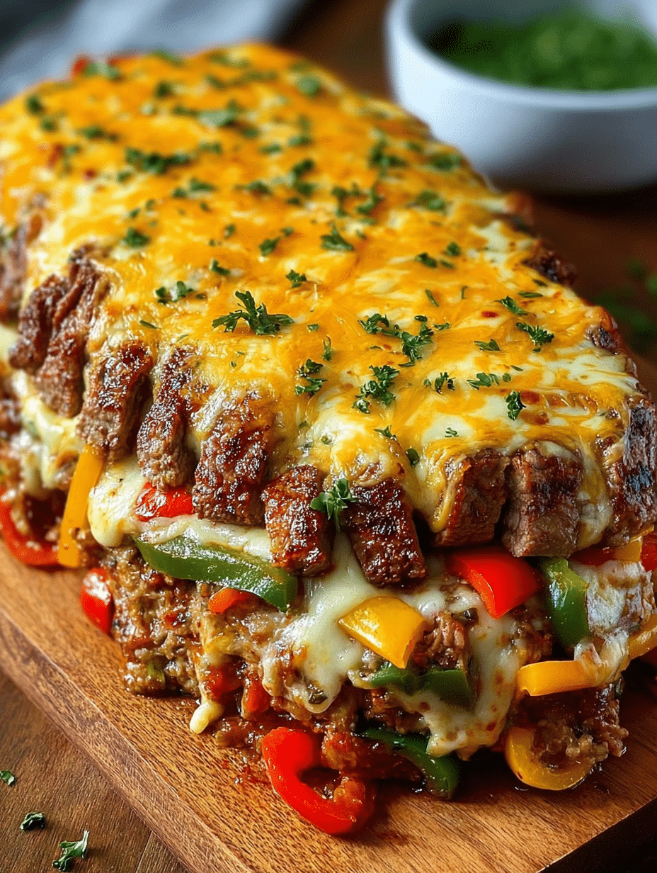 Philly Cheesesteak Stuffed Meatloaf