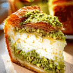 Pistachio Cream Kunafa Cheesecake: A Delightful Recipe! 3 Pistachio Cream Kunafa Cheesecake