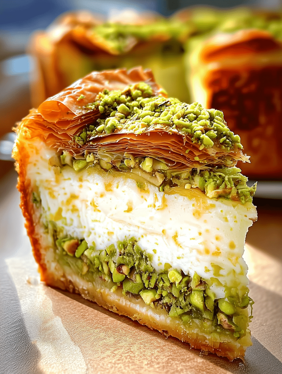 Pistachio Cream Kunafa Cheesecake: A Delightful Recipe! 2 Pistachio Cream Kunafa Cheesecake