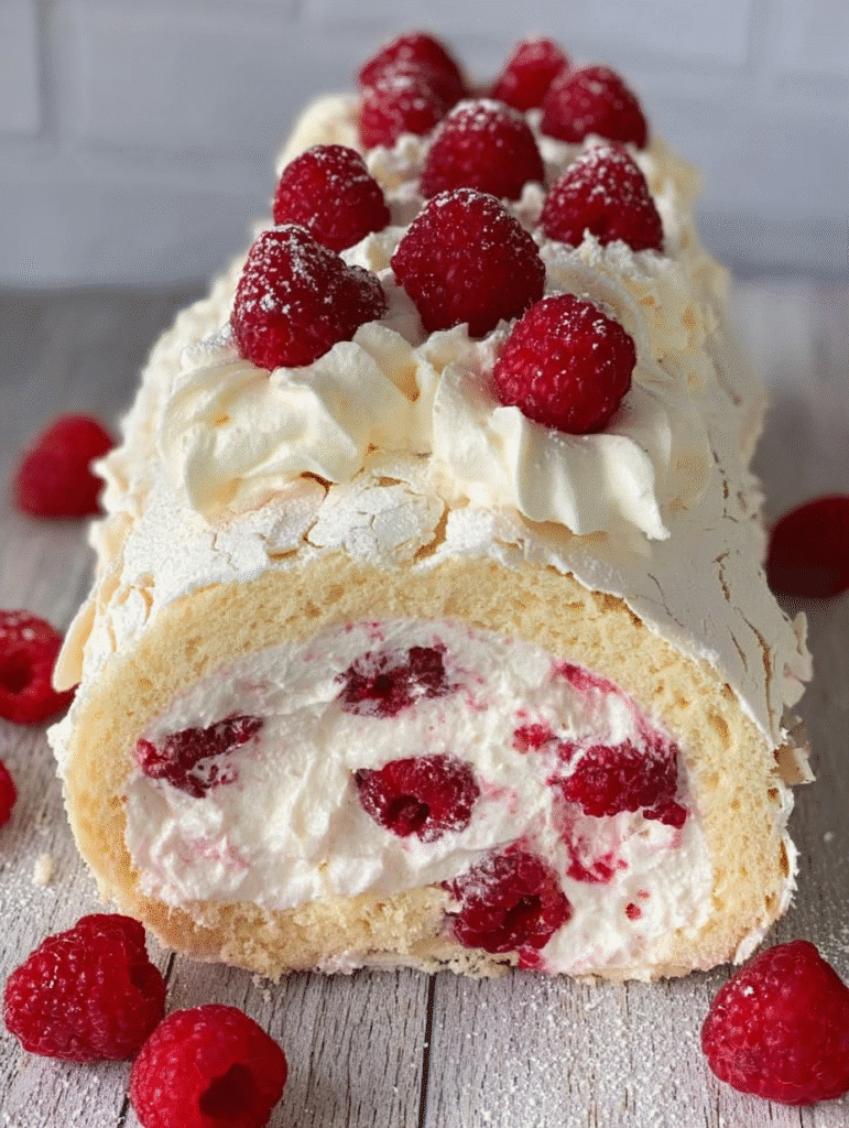 Raspberry Meringue Roulade