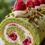 Raspberry Pistachio Swiss Roll