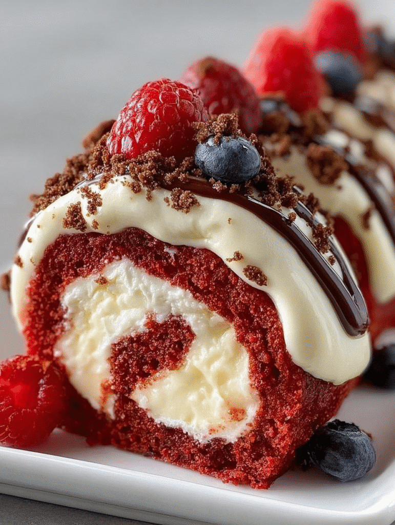 Red Velvet Cheesecake Sushi Roll Dessert