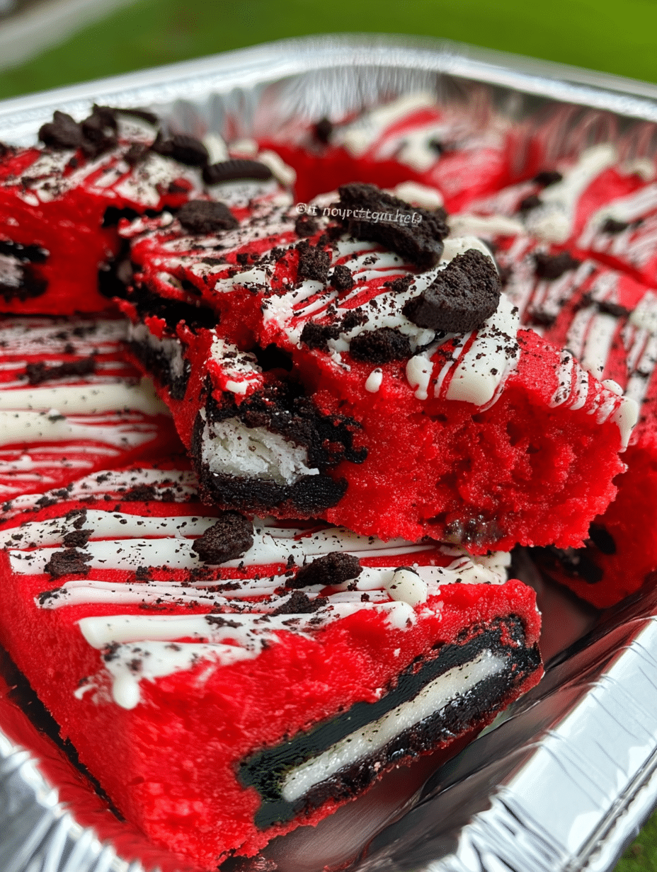 Red Velvet Oreo Blondies